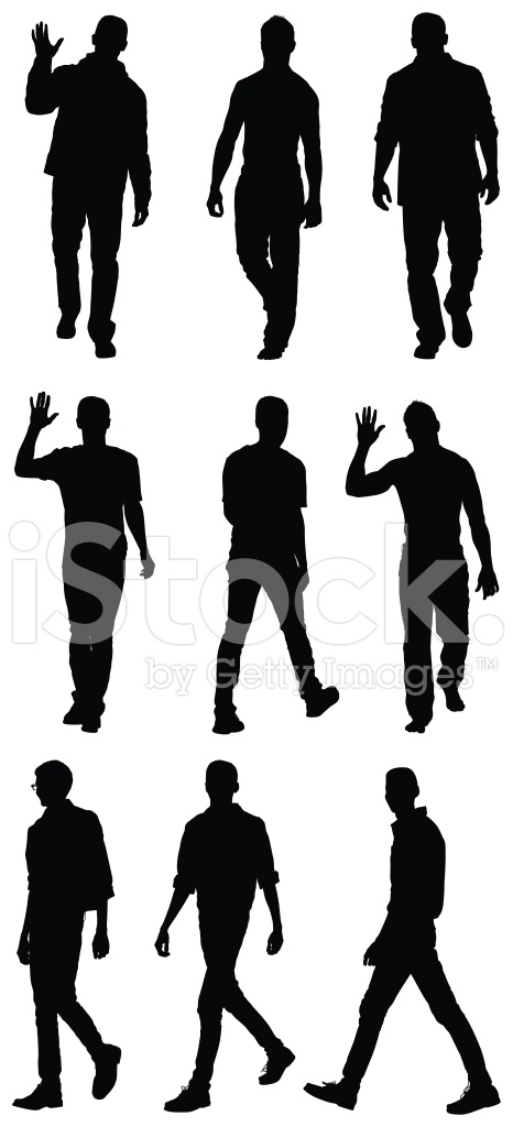 466x1024 Multiple Images Of A Man Walking Stock Vector