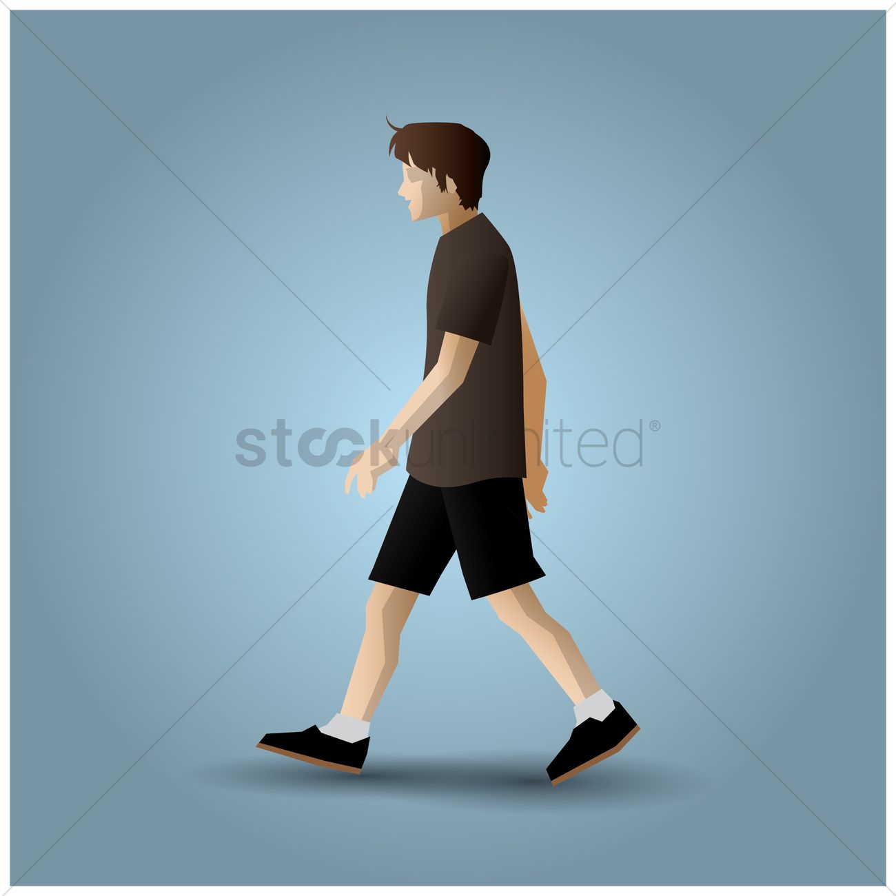 1300x1300 Tired Man Walking Vector Image