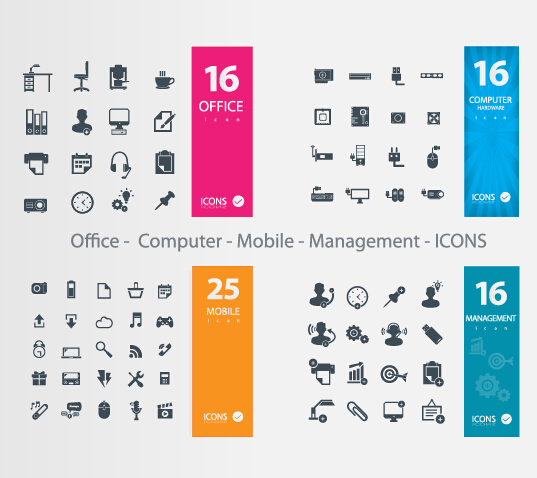 537x478 Office Computer Mobile Management Icons Vector Free Download