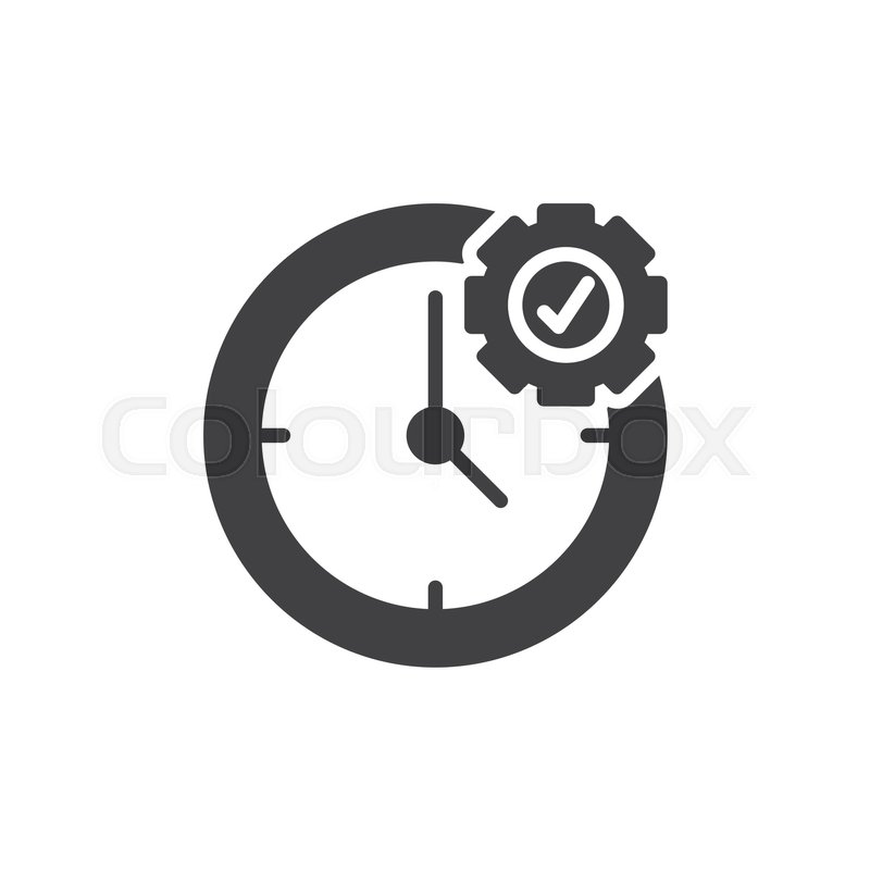 800x800 Time Management Icon Vector, Filled Flat Sign, Solid Pictogram