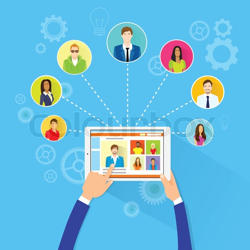 800x800 Remote Working Concept Internet Tablet Computer Manager