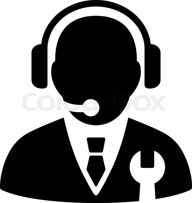 759x800 Service Manager Vector Icon. Style Is Flat Symbol, Black Color