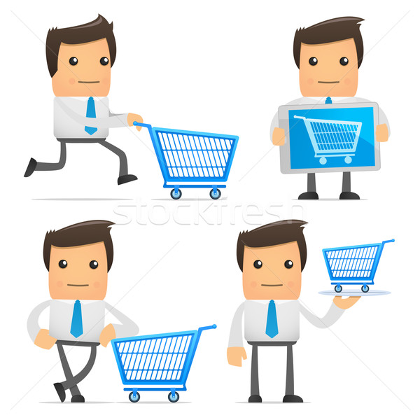 600x600 Set Of Funny Cartoon Manager Vector Illustration Artenot