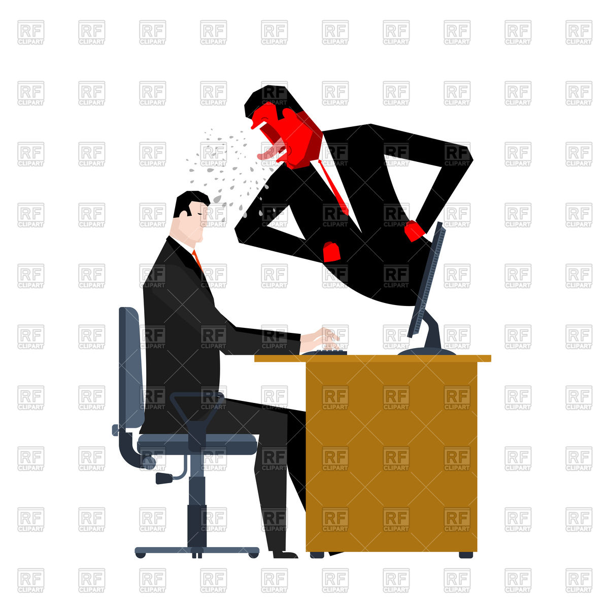 1200x1200 Boss Yelling On Manager Vector Image Vector Artwork Of People