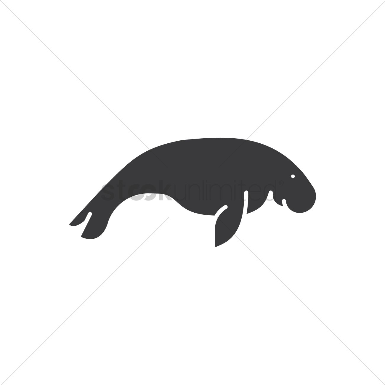 1300x1300 Manatee Vector Image