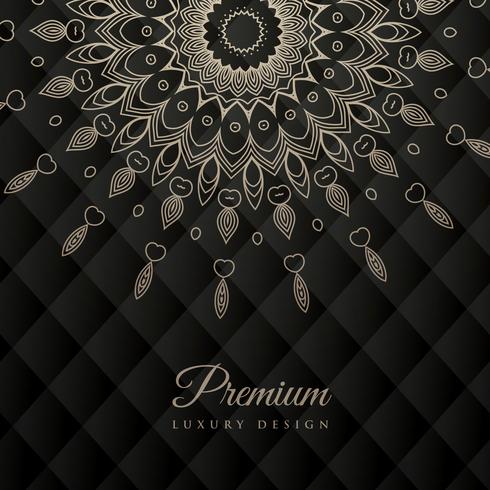 490x490 Mandala Design Round Ornament Pattern On Black Background