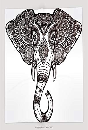 306x450 Custom Throw Blanket Vintage Mandala Vector Elephant