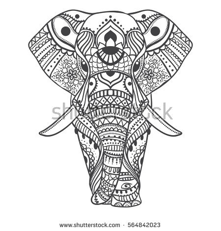 450x470 Elephant Mandala Clipart