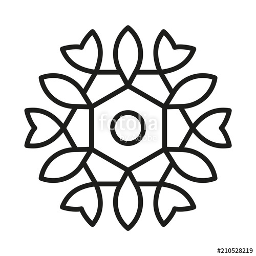 500x500 Simple Mandala. Vector Lines. Stock Image And Royalty Free Vector
