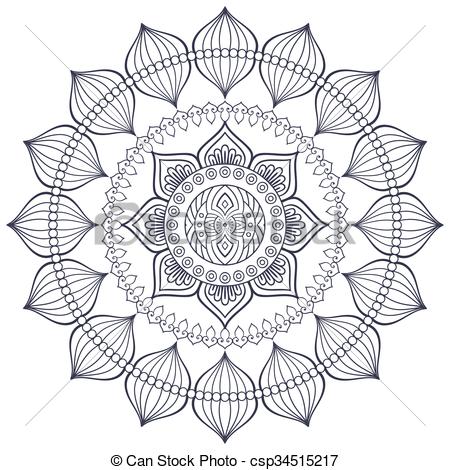 450x470 Vector Indian Mandala. Ornament Beautiful Card With Mandala