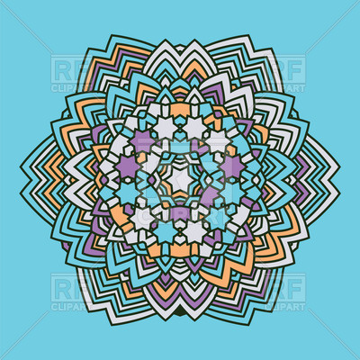 400x400 Abstract Blue Flower Mandala Vector Image Vector Artwork Of