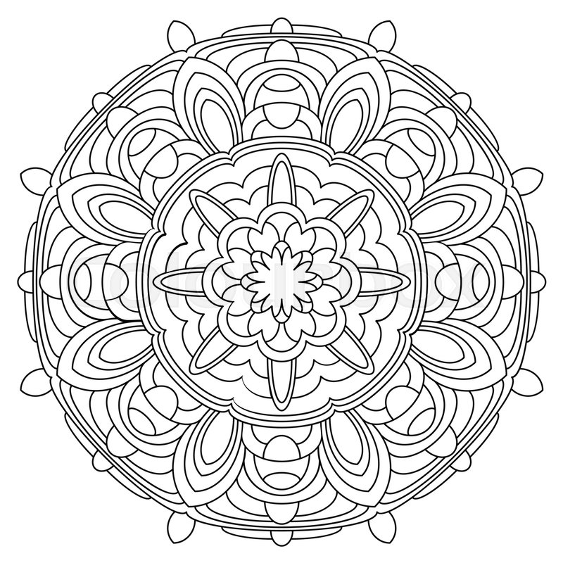 800x800 Black And White Vector Mandala. Mandala Vector For Art, Coloring