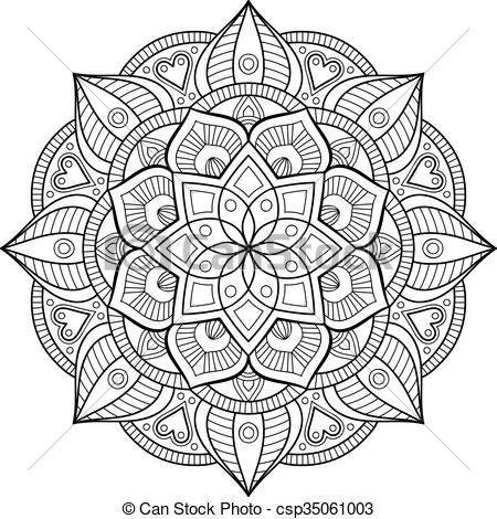 450x470 Indian Mandala. Ornament Beautiful Mandala.