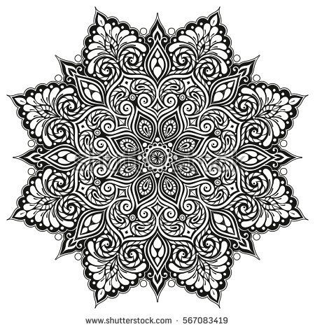 450x470 Mandala Vector Tattoo. Perfect Card For Any Kind Of Design