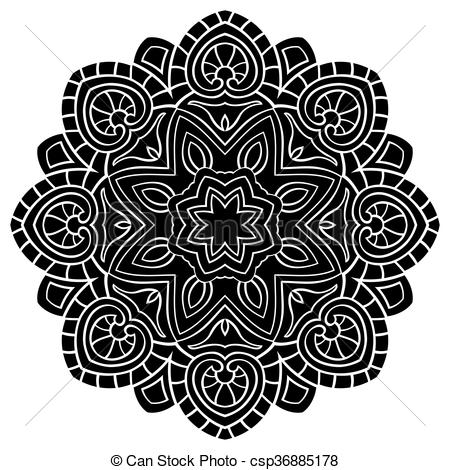 450x470 Simple Abstract Mandala. Abstract Simple Mandala On A White