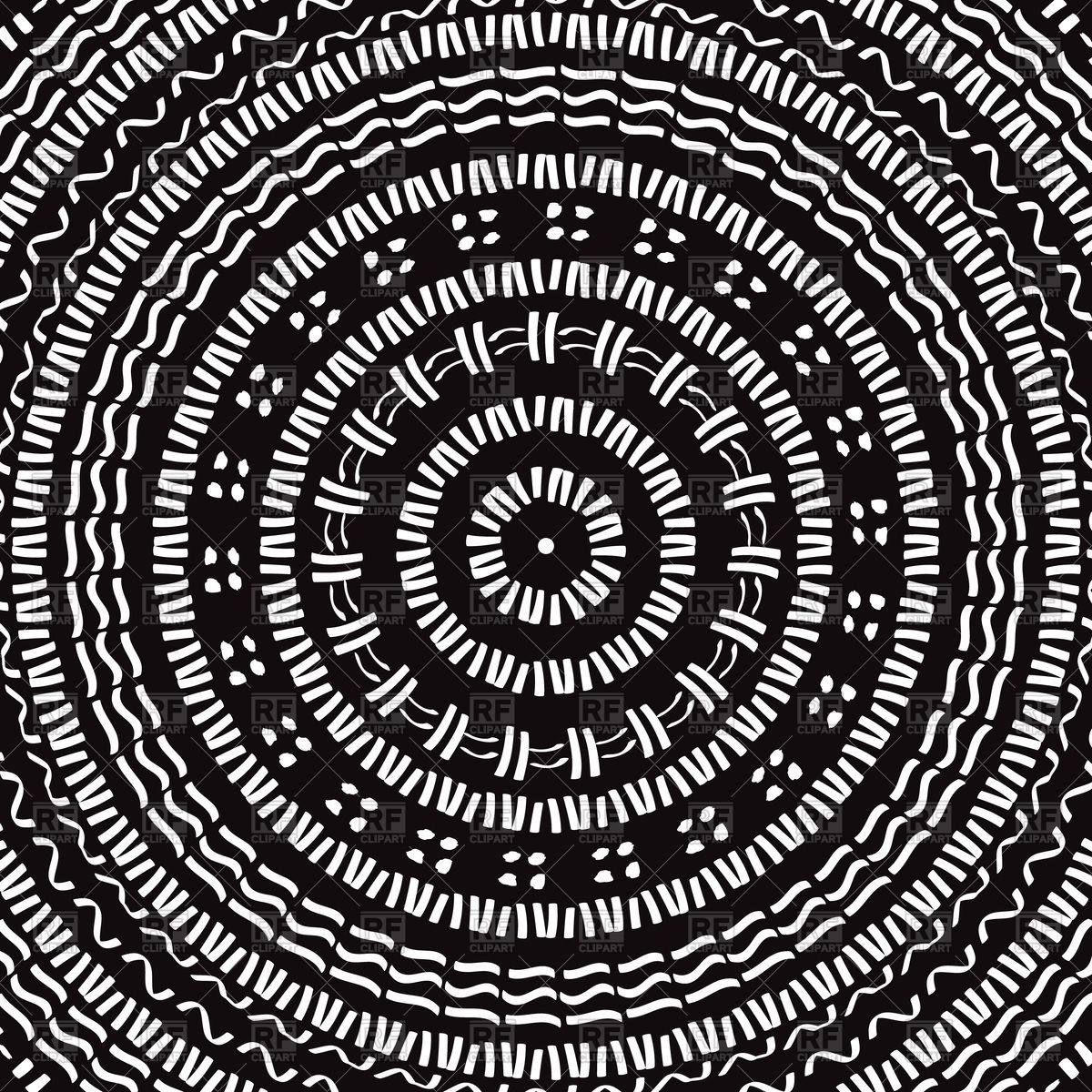 1200x1200 Black And White Mandala Vector Image Vector Artwork Of