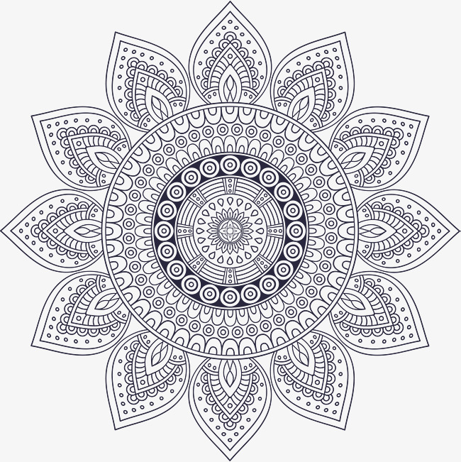 650x651 Dark Blue Mandala, Vector Png, Decorative Pattern, Religious