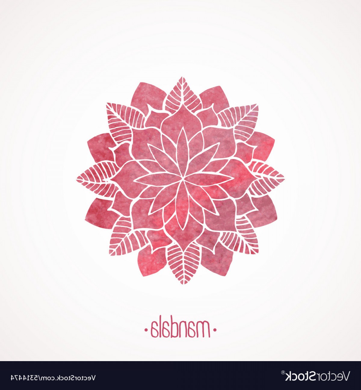 1200x1296 Watercolor Pink Flower Mandala Vector Lazttweet