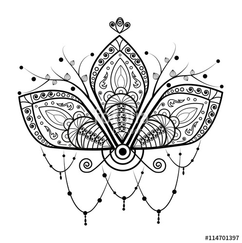 497x500 Black And White Decoration With Mandala Vector For Coloring Book