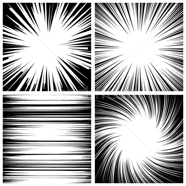 600x600 Manga Speed Lines Set Vector. Vector Illustration Pikepicture