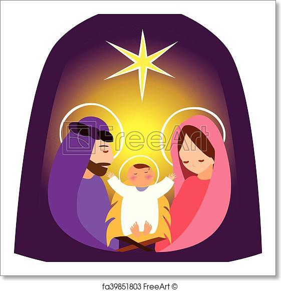 561x581 Free Art Print Of Baby Jesus In A Manger Vector 2. It Is A Vector