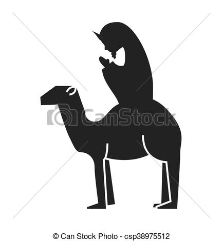 434x470 Silhouette Of The Christmas Manger Figure Vector Illustration Design.