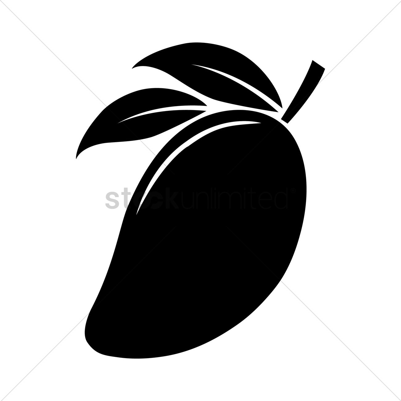 1300x1300 Silhouette Of Mango Vector Image