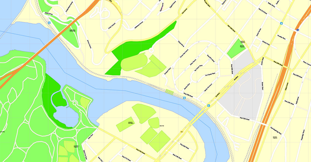 1000x520 Printable Map Of Manhattan Manhattan Map Editable Vector New York