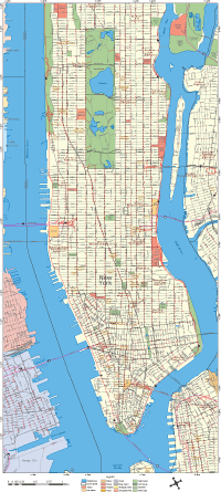 200x445 Editable Manhattan Street Map (High Detail)
