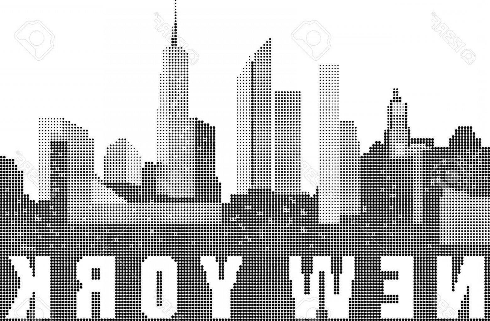 1560x1021 Photostock Vector Manhattan Skyline Stylized In Black And White