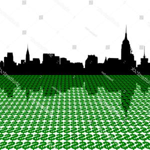 300x300 Stock Photo Midtown Manhattan Skyline Flag Text Vector