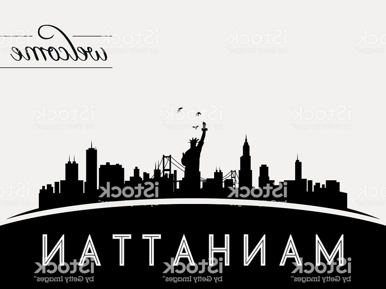 1228x921 Manhattan New York Usa Skyline Silhouette Black And White Design