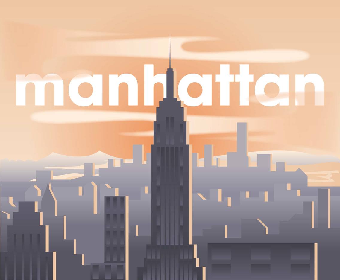 1136x936 Manhattan City New York Illustration Vector Vector Art Amp Graphics