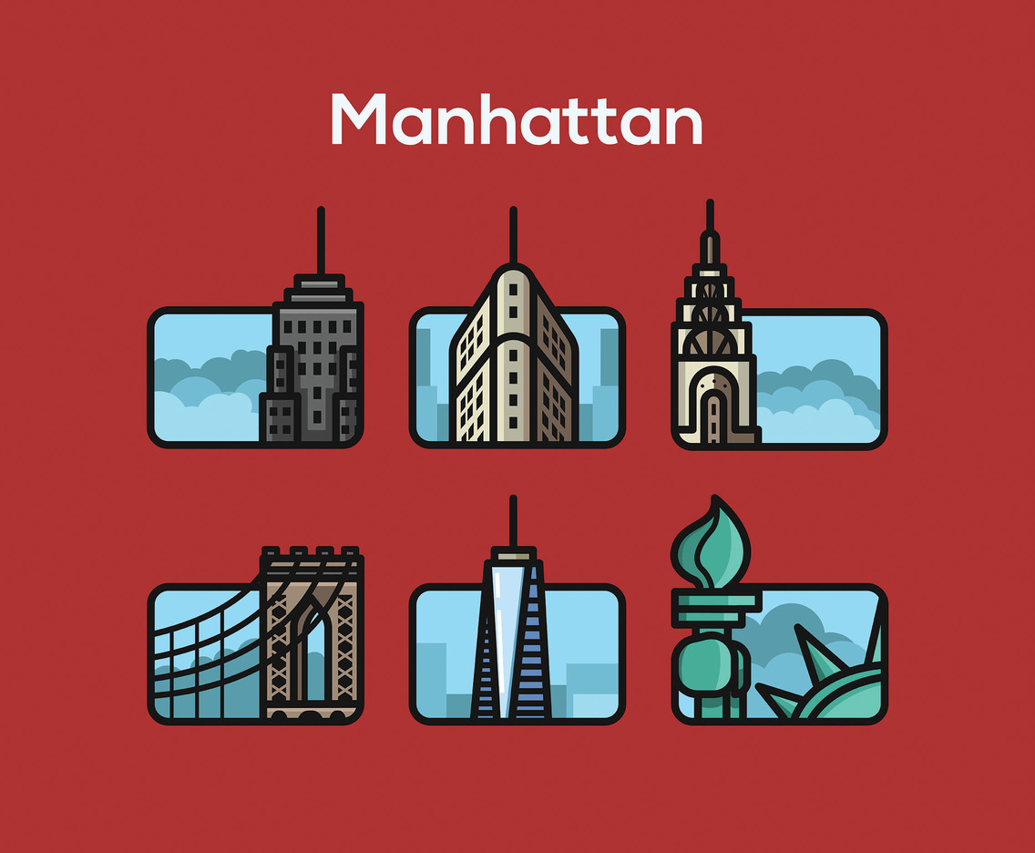 1136x936 Manhattan Vector Red Background Vector Art Amp Graphics