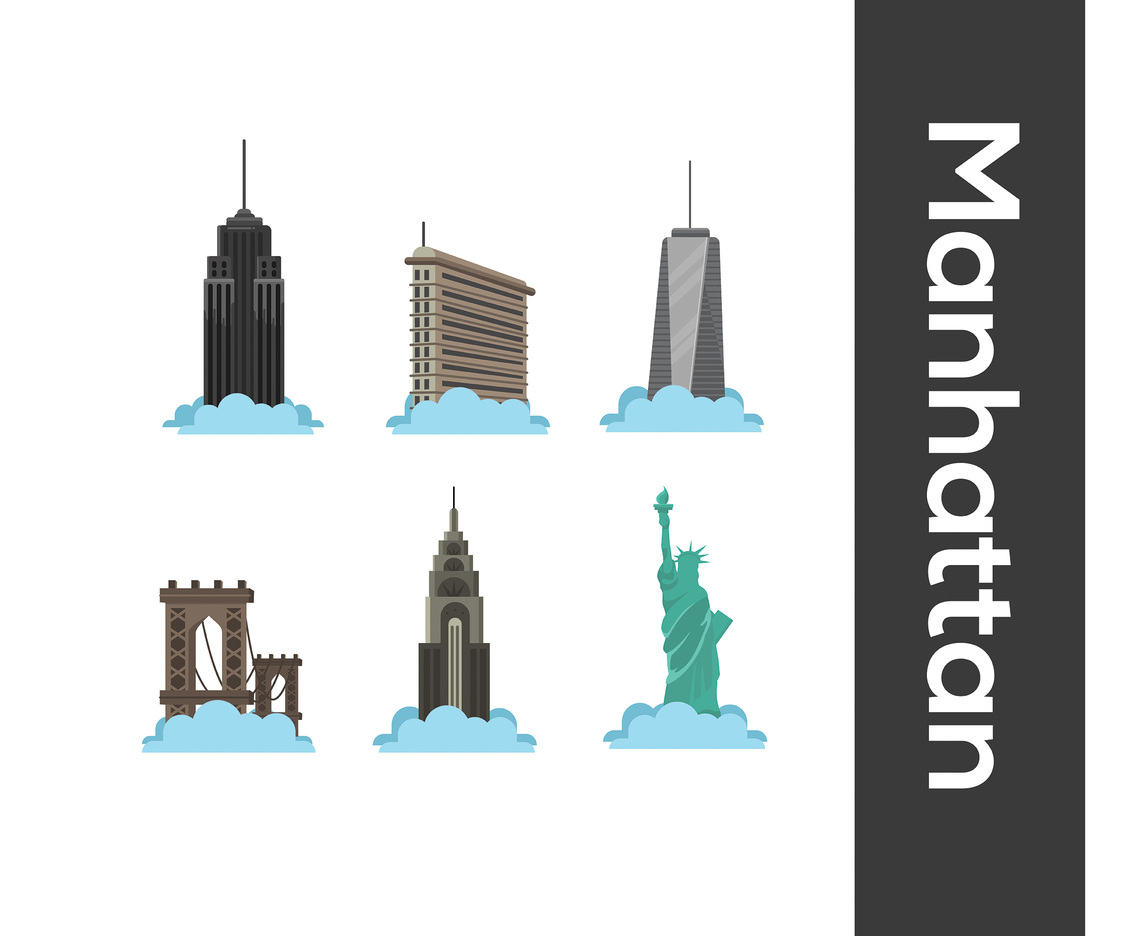 1136x936 Manhattan Vector White Background Vector Art Amp Graphics
