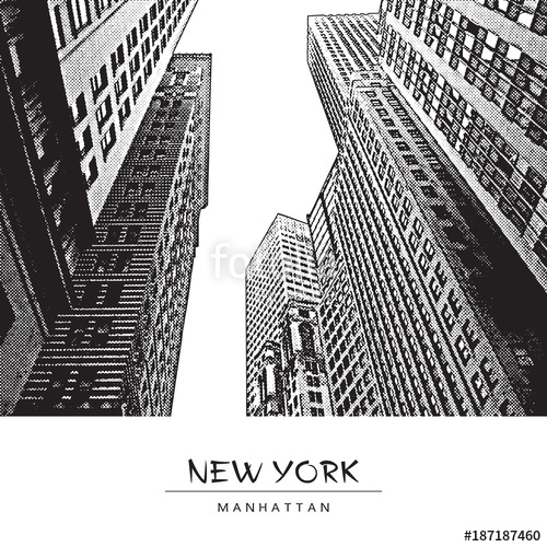 500x500 New York City, Manhattan. A Street In Downtown, Cityscape With