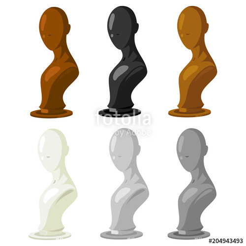 500x500 Mannequin Vector Set In Different Colors. Fashion Accessory Store
