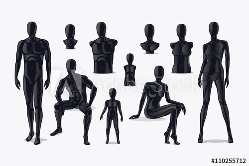500x334 Mannequins Vector. Fashion Clothing Store Mannequins, Shop Window
