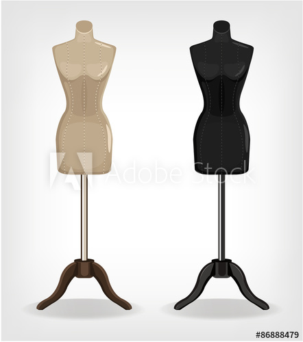 442x500 Sewing Mannequin. Vector Illustration