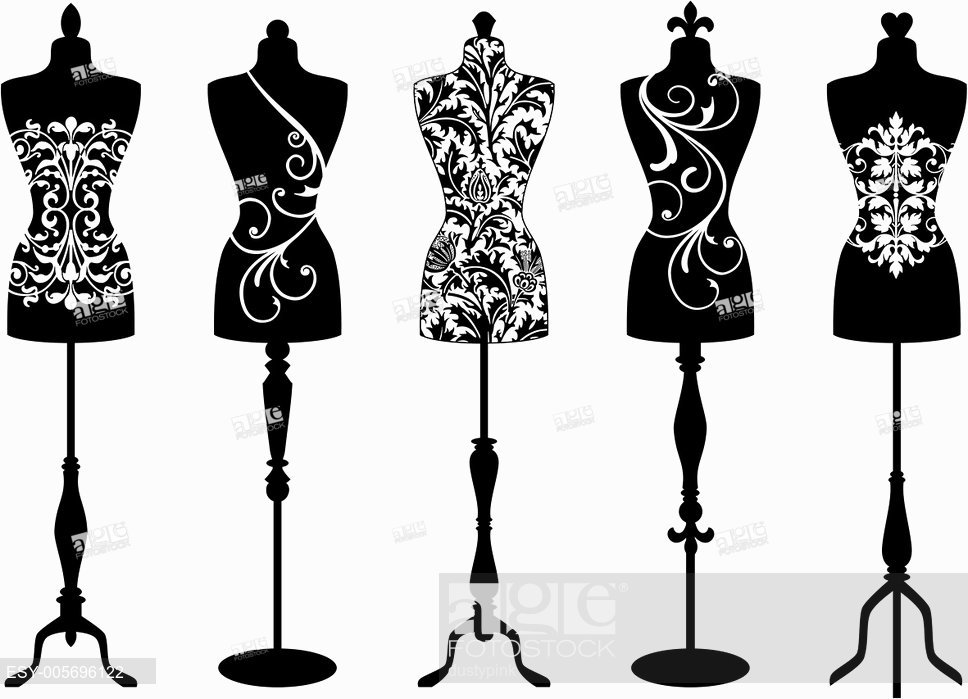 968x699 Fashion Mannequins, Vector Set, Stock Vector, Vector And Low