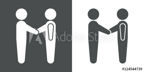 500x250 Icono Plano Hombres Dandose La Mano Gris