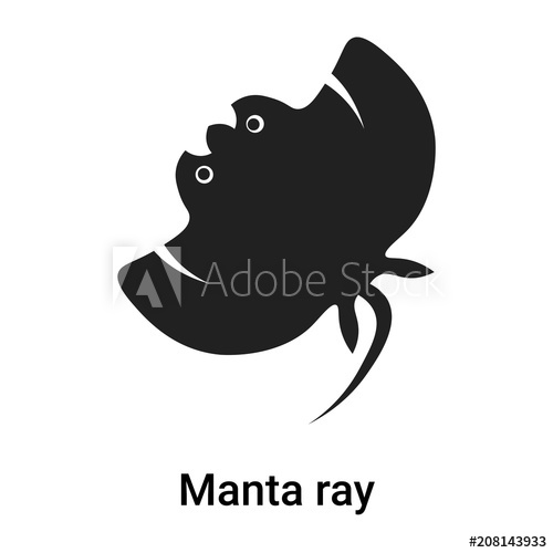 500x500 Manta Ray Icon Vector Sign And Symbol Isolated On White Background