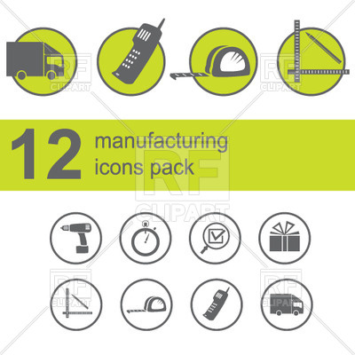 400x400 Manufacturing Company Icons Set