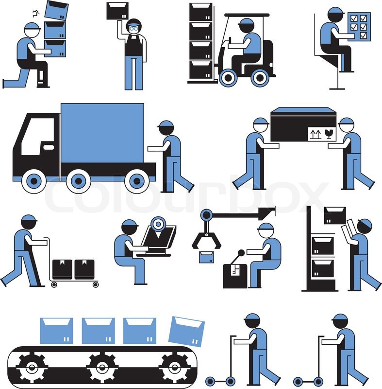 787x800 Manufacturing Worker Icons Stock Vector Colourbox