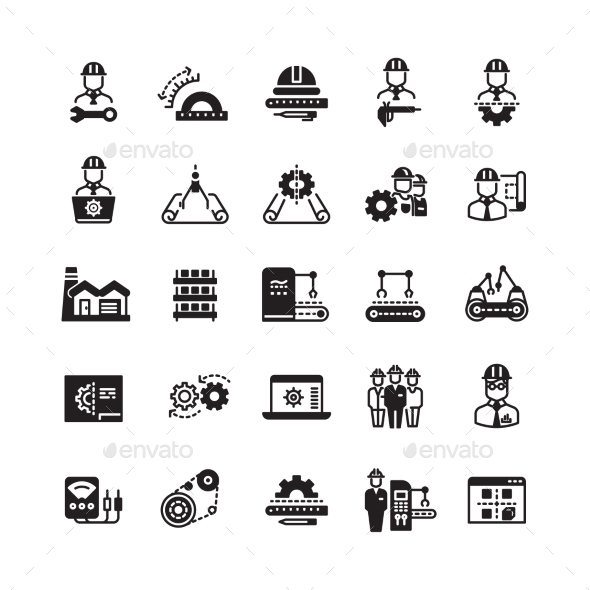 590x590 Engineering Manufacturing Industrial Vector Icon By Microvone