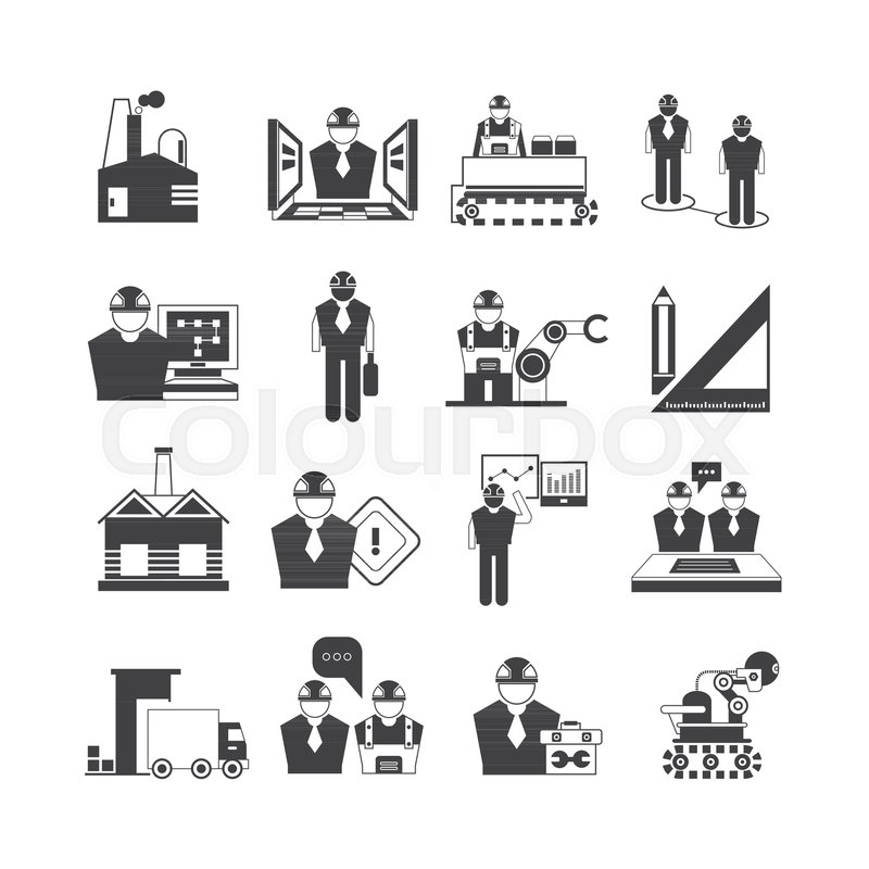 800x800 Engineering And Manufacturing Icons Stock Vector Colourbox