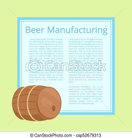 450x470 Beer Manufacturing Vector Illustration With Text. Beer