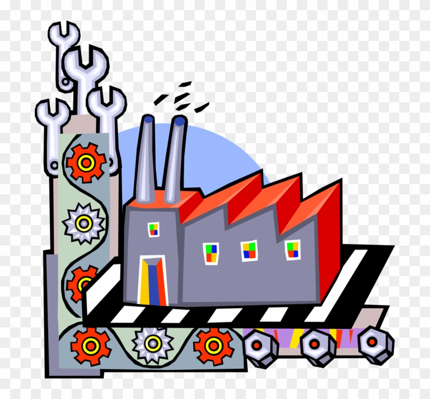 840x780 Vector Illustration Of Industrial Manufacturing Plant