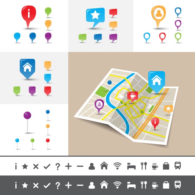626x626 Map Icon Set Vector Free Download