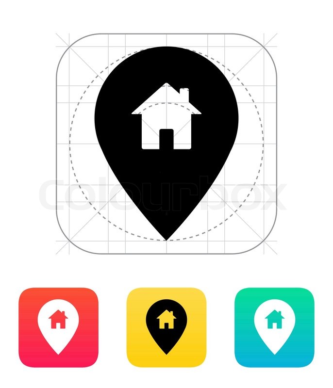 686x800 Map Pin With Home Icon. Vector Illustration. Stock Vector